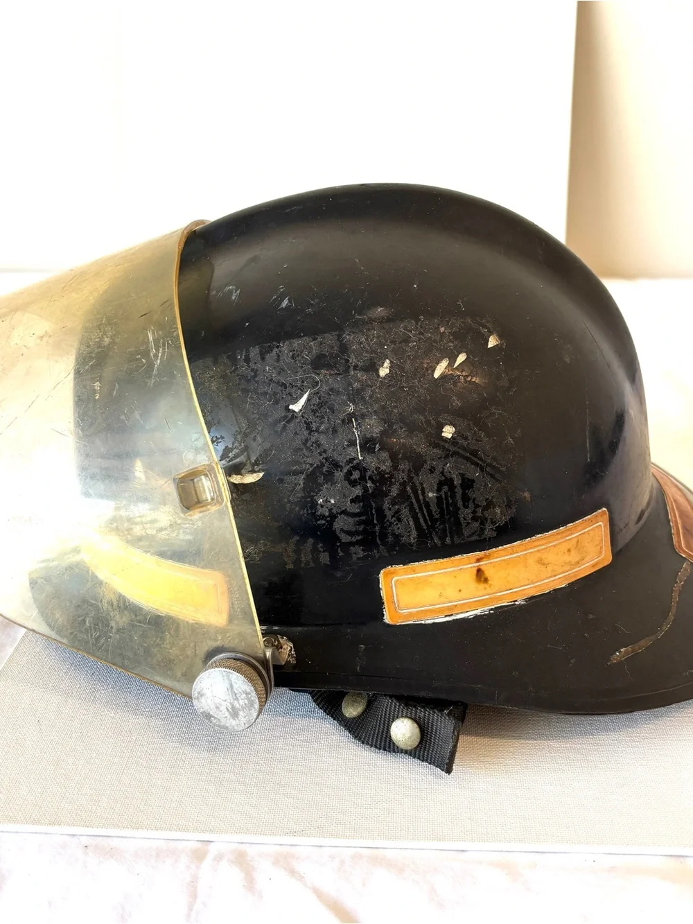 Cairns & Bros Fire Department Helmet Rescue Black 1979 Kern California Shield